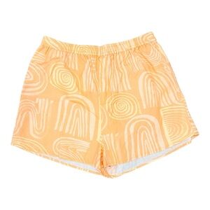 Damson Madder Organic Cotton Orange Patterned Women's Athletic Shorts Size 16